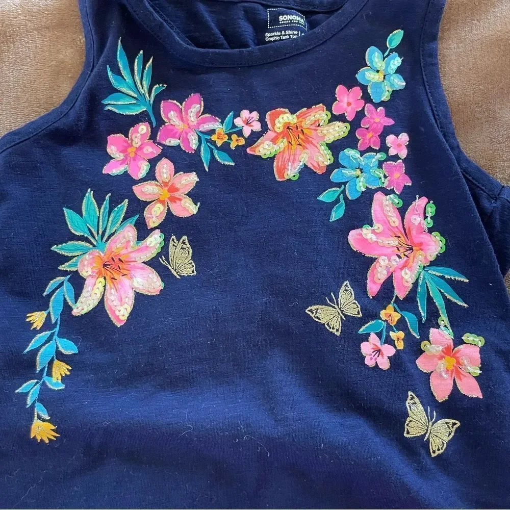 Sonoma Sparkle & Shine Navy Tank with Jumping Beans Pink Shorts